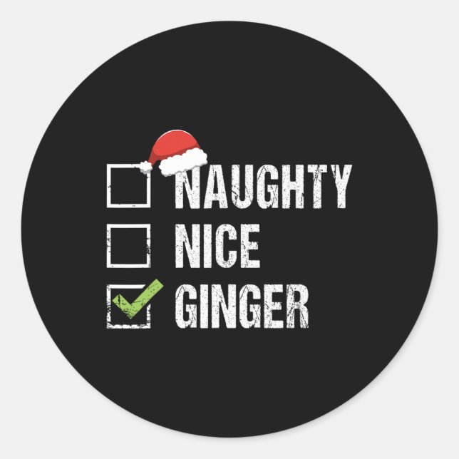 Adesivo Cristo Irlandês Naughn Nice Ginger Redhead Santa H (Frente)