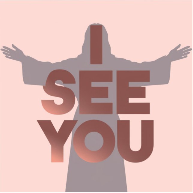 Adesivo Cristo Jesus está Observando você, Jesus Eu Vejo V (Frente)