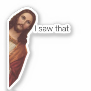 Adesivo Cristo Jesus está observando você, Jesus eu vi aqu