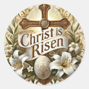ADESIVO CRISTO RESSSUSCITOU FLORAL DE PÁSCOA