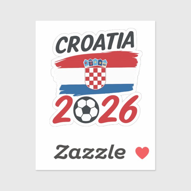 Adesivo Croácia 2026 Design de Bandeira de Cores para Fã d (Folha)