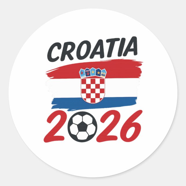 Adesivo Croácia 2026 Design de Bandeira de Cores para Fã d (Frente)
