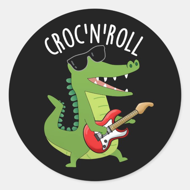 Adesivo Croc N Roll Funny Crocodilo Pun Dardo BG (Frente)