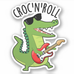 Adesivo Croc N Roll Funny Crocodilo Puns