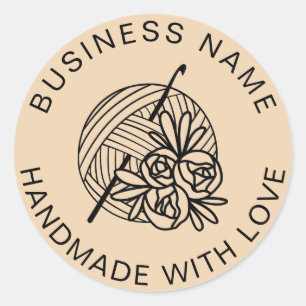 Adesivo Croché Personalizado Nome da Empresa Floral