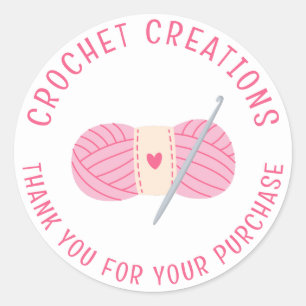 Adesivo Crochet Crocheting Obrigado Pequenas Empresas Pers