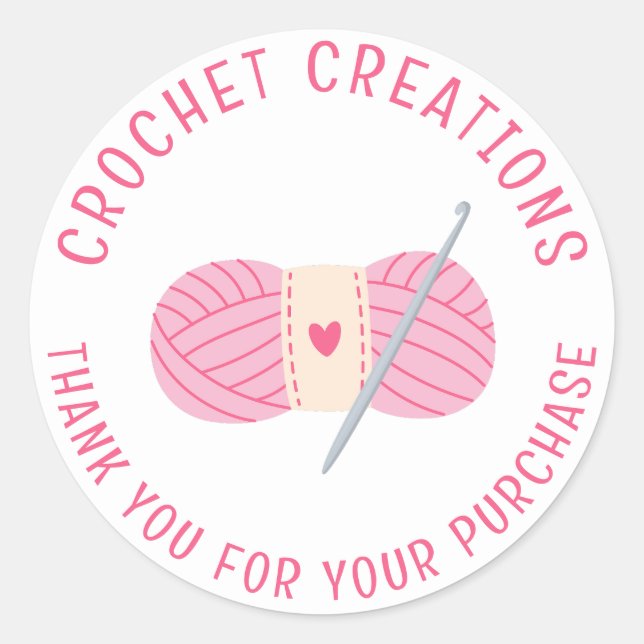 Adesivo Crochet Crocheting Obrigado Pequenas Empresas Pers (Frente)
