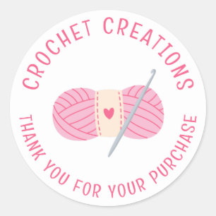 Adesivo Crochet Crocheting Obrigado Pequenas Empresas Pers