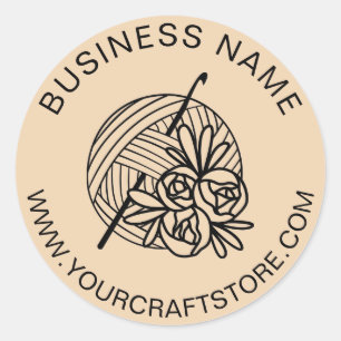 Adesivo Crochet Crocheting Site Personalizado Nome Comerci