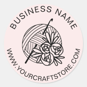 Adesivo Crochet Crocheting Site Personalizado Nome Comerci