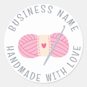 Adesivo Crochet Handmade Business Name