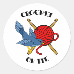 Adesivo Crochet ou morra tatuagem