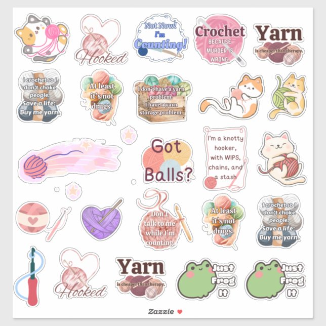 Adesivo Crochet Sticker Assortment (Folha)