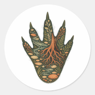Adesivo Crocodile Botanical Footprint Nature Sticker