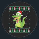Adesivo Crocodilo Animal Matching Family Ufly Christmas Sw<br><div class="desc">Crocodilo Animal Matching Family Febre Sweater de Natal</div>