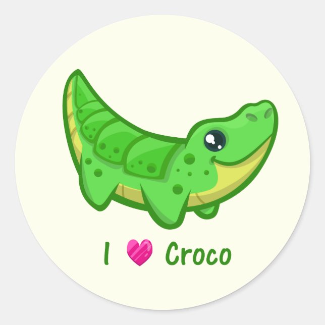 Adesivo Crocodilo bonito ama crianças de desenho animado k (Frente)