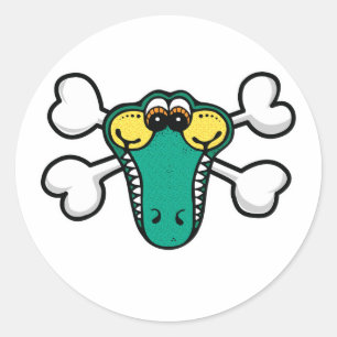 Adesivo Crocodilo Crânio e Crossbones