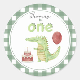 Adesivo Crocodilo em aquarela aniversário de 1 ano