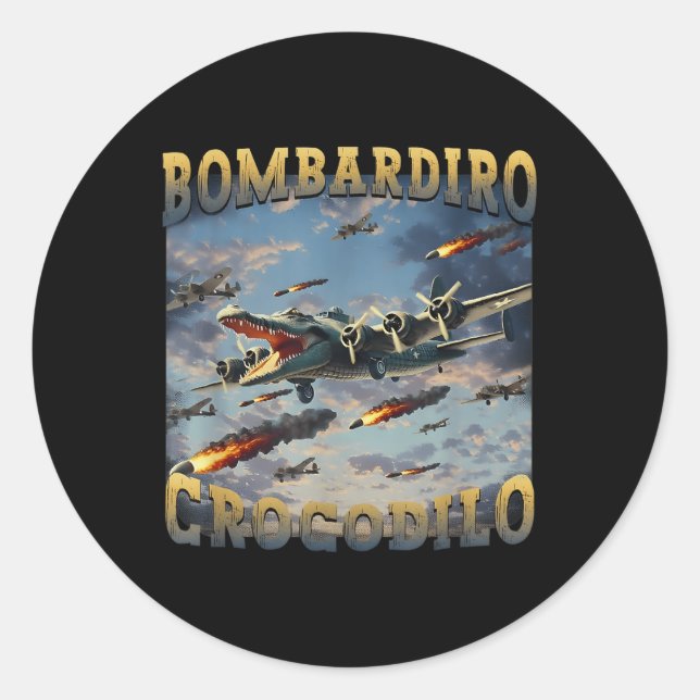 Adesivo Crocodilo Engraçado Memória Bombardiro Crocodilo F (Frente)
