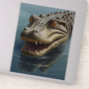 Adesivo Crocodilo feroz com Vida Selvagem de Olhos Perfura