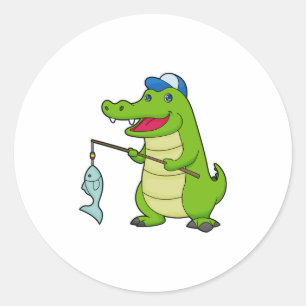 Adesivo Crocodilo Pesca com Pescado