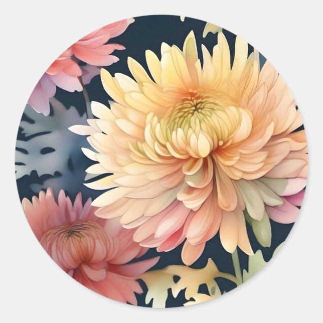 Adesivo Crolisântemo Botânico Floral (Frente)