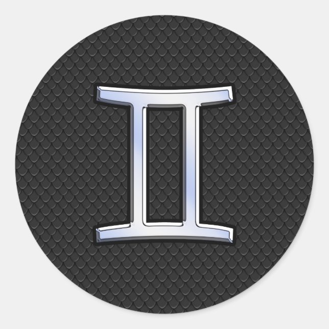 Adesivo Cromo Como Gemini Símbolo Zodiac (Frente)