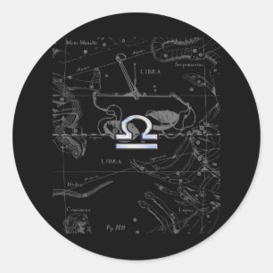Adesivo Cromo como Libra Zodiac Sinal em Hevélio