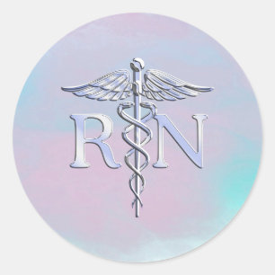 Adesivo Cromo como RN Caduceus no Estilo de Pérola Mãe