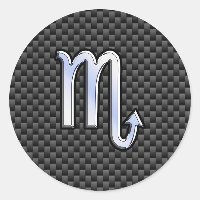 Adesivo Cromo Como Scorpio Sinal Zodiac Impressão de Fibra (Frente)