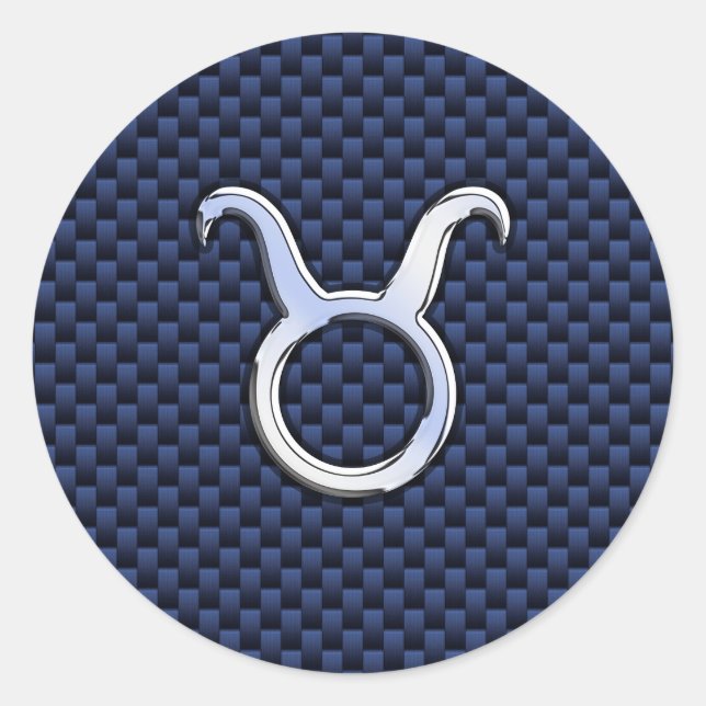 Adesivo Cromo Como Taurus Zodíaco Sinal Azul Impressão de  (Frente)