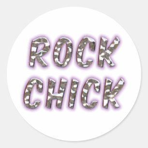 Adesivo Cromo de Pintinho de Rock com Brilho Roxo