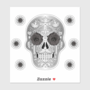 Adesivo Cromo (Rosa preto) Calavera Sticker