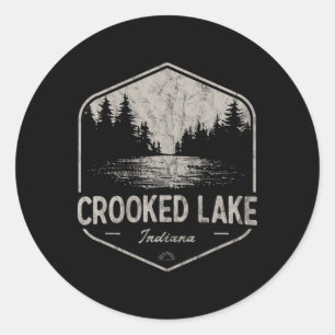 Adesivo Crooked Lake Indiana Outdoors Vintage