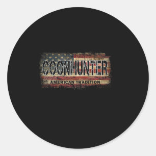 Adesivo Croon Hunter American Flag Vintage Style Coon Hunt