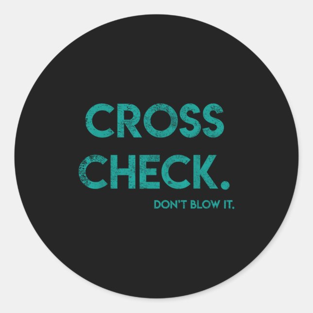 Adesivo Cross Check. Don't Blow It Funny Quote Flight Atte (Frente)