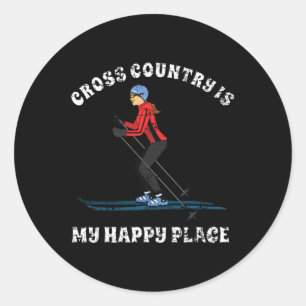 Adesivo Cross Country É O Meu Lugar Feliz Que Esqui A Cami
