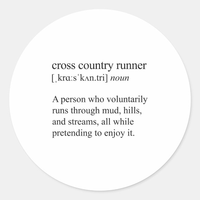Adesivo Cross Country Runner Definition, Xc Running  (Frente)