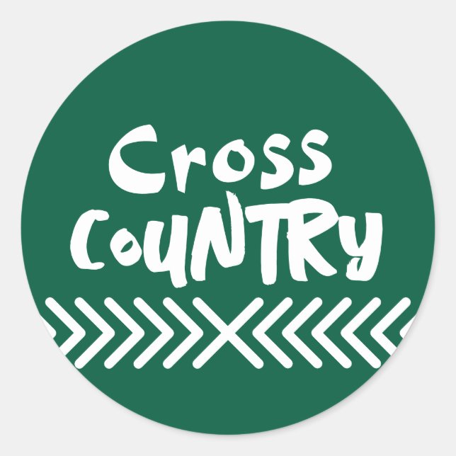 Adesivo cross country running typography green and white (Frente)