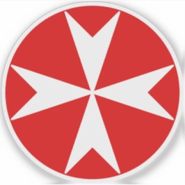 Adesivo Cross Of Malta v2 (branco a vermelho)