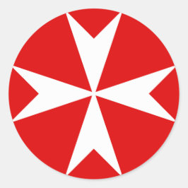 Adesivo Cross Of Malta v2 (branco a vermelho)