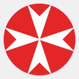 Adesivo Cross Of Malta v2 (branco a vermelho)