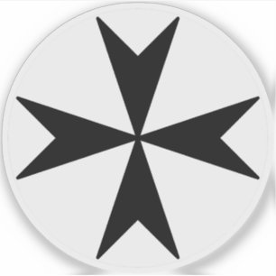 Adesivo Cross Of Malta v2 (preto em branco)