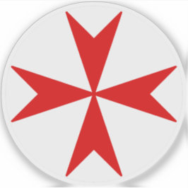 Adesivo Cross Of Malta v2 (vermelho em branco)