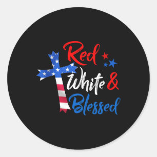 Adesivo Cross Red White & Abençoado 4 De Julho Homens