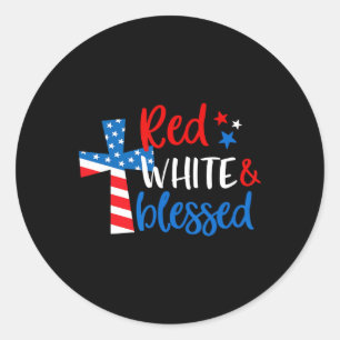 Adesivo Cross Red White & Abençoado 4 De Julho Homens