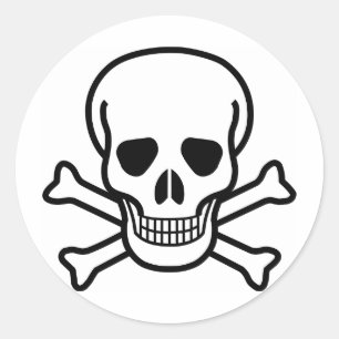 Adesivo Crossbones do crânio x
