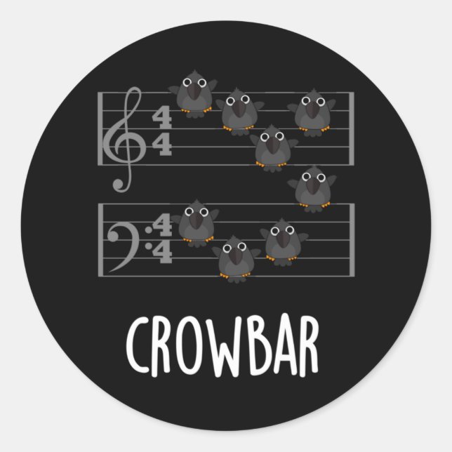 Adesivo Crow Bar Música Engraçada Pássaro Escuro BG (Frente)