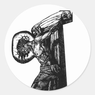 Adesivo Crucificação Da Ilustração Cristo Preta E Bran