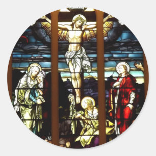 Adesivo Crucificação - Jesus na cruz (vidro manchado)